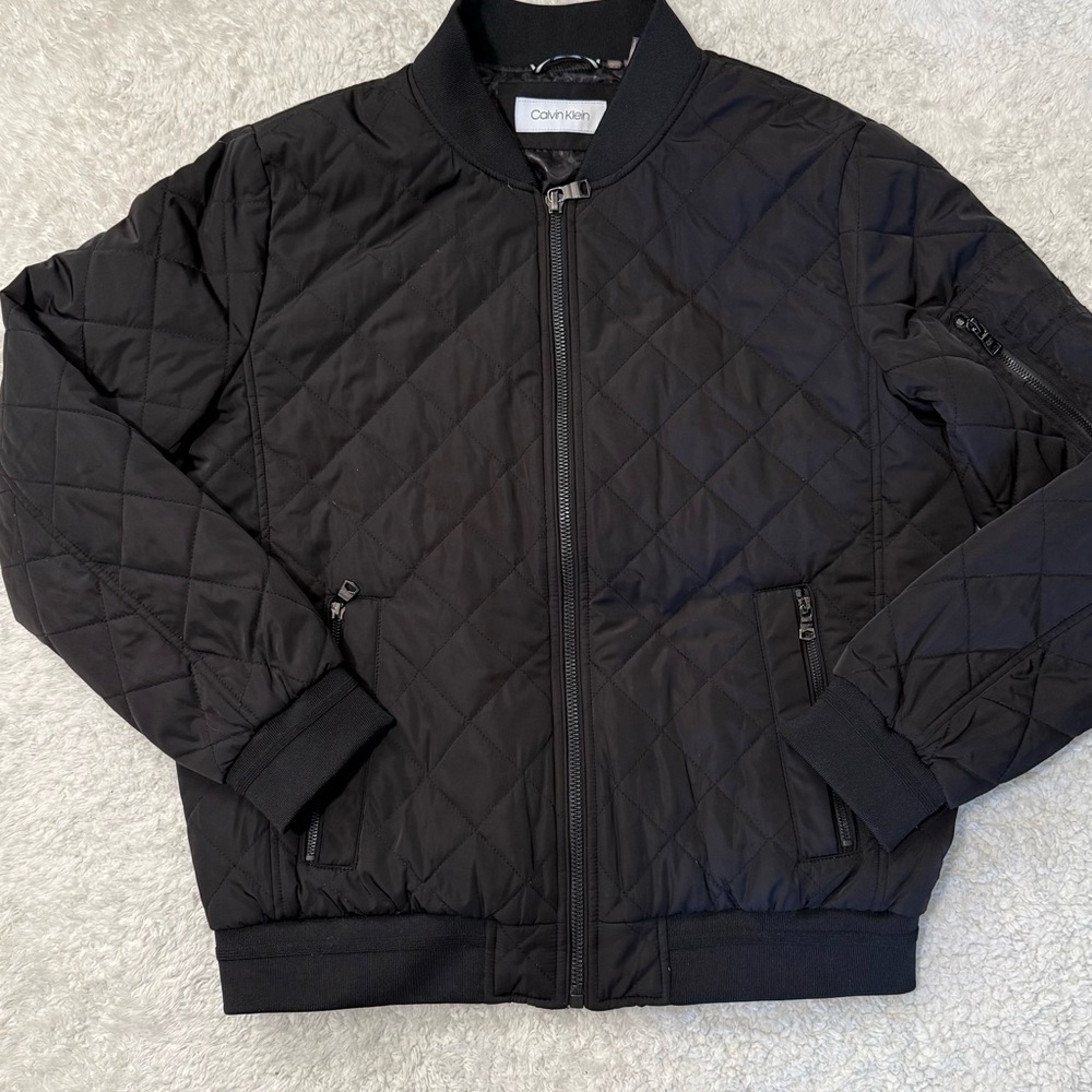 Calvin Klein Men's Black Quilted Bomber Jacket